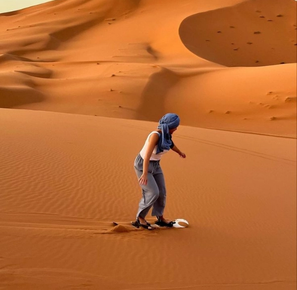 Increíble Paseo en Camello al atardecer en Merzouga Desierto Marruecos
